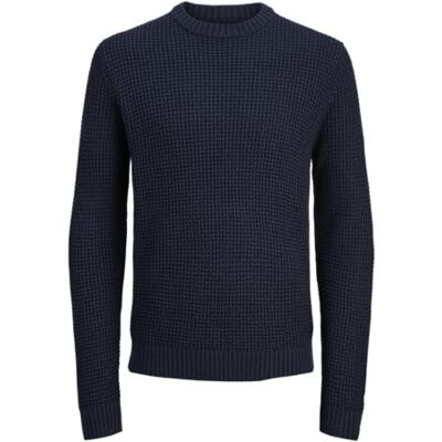 JACK & JONES Jjlink stickad crew neck, Sky Captain, M JACK & JONES Jjlink stickad crew neck, Sky Captain, M