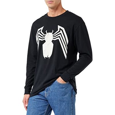 Marvel Avengers Venom Emblem långärmad topp för män, Svart (svart blk), S Marvel Avengers Venom Emblem långärmad topp för män, Svart (svart blk), S