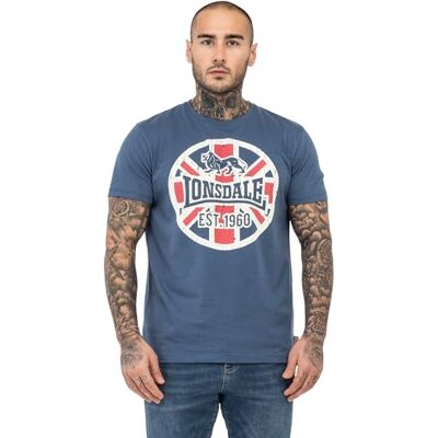 Lonsdale T-shirt för män, normal passform, LUNKLET, Navy/ecru/röd, M, 117524 Lonsdale T-shirt för män, normal passform, LUNKLET, Navy/ecru/röd, M, 117524