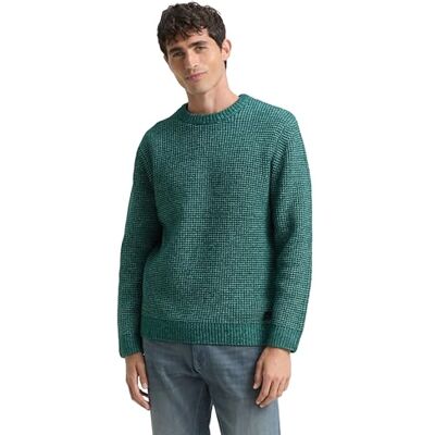 TOM TAILOR herrtröja, 37090 – mörkgrön melange vit kärna, L TOM TAILOR herrtröja, 37090 – mörkgrön melange vit kärna, L