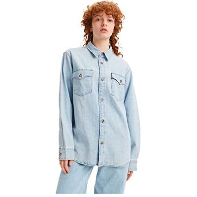 Levi's Västerländsk skjorta för män avslappnad passform, indigo stonewash, XL Levi's Västerländsk skjorta för män avslappnad passform, indigo stonewash, XL