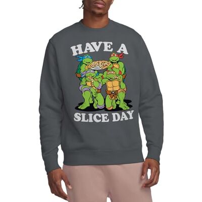 Mutant Tmnt Have A Slice Day Crew Sweatshirt, Träkol, Stor, Träkol, L Mutant Tmnt Have A Slice Day Crew Sweatshirt, Träkol, Stor, Träkol, L