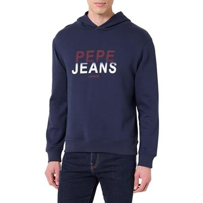 Pepe Jeans herr M SEASONAL LOGO III huvtröja tröja, blå (marinbrun), M, Blå (marinblå), M Pepe Jeans herr M SEASONAL LOGO III huvtröja tröja, blå (marinbrun), M, Blå (marinblå), M
