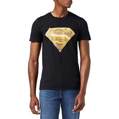 DC Comics Herr DC0001516 Officiell Superman Bling Logotyp Rund Hals Kortärmad T-shirt DC Comics Herr DC0001516 Officiell Superman Bling Logotyp Rund Hals Kortärmad T-shirt