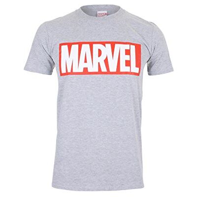 Marvel Comics Core Logo T-shirt för män, Grå (sportgrå), M Marvel Comics Core Logo T-shirt för män, Grå (sportgrå), M