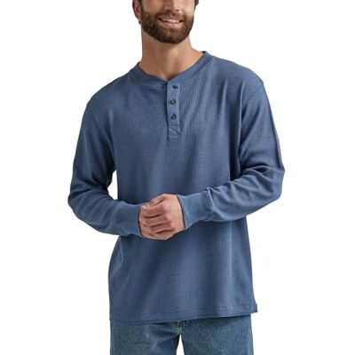 Wrangler Authentics Henley skjorta för män, Vintage indigo, XXL Wrangler Authentics Henley skjorta för män, Vintage indigo, XXL