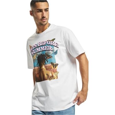Tee Days Before Summer Oversize T-shirt herr, Vitt och blått, L Tee Days Before Summer Oversize T-shirt herr, Vitt och blått, L