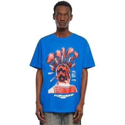Tee herr t-shirt Power Foward 2.0 oversize t-shirt, tryck t-shirt för män, överdimensionerad passform, streetwear, koboltblå, L Tee herr t-shirt Power Foward 2.0 oversize t-shirt, tryck t-shirt för män, överdimensionerad passform, streetwear, koboltblå, L