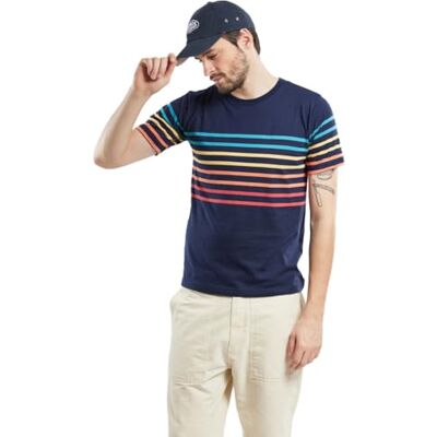 Armor-lux Armor Lux Randig placerad T-shirt, Marine Deep/Flerfärgad E24, S Armor-lux Armor Lux Randig placerad T-shirt, Marine Deep/Flerfärgad E24, S