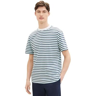 TOM TAILOR Denim T-shirt för män, 34971 – vit blå svart finrandig, XS TOM TAILOR Denim T-shirt för män, 34971 – vit blå svart finrandig, XS