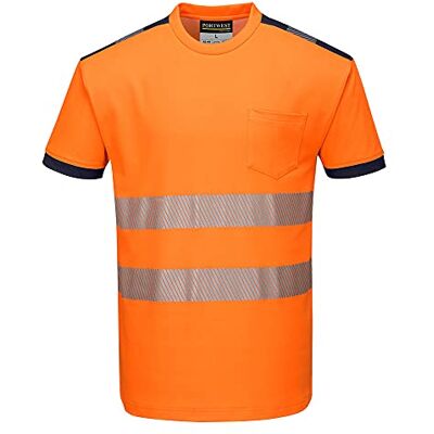 Portwest PW3 Hi-Vis T-Shirt S/S, L, orange/marinblå, T181 Portwest PW3 Hi-Vis T-Shirt S/S, L, orange/marinblå, T181