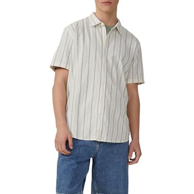 QS Regular Fit: Randig skjorta i linneblandning, Vit, XL QS Regular Fit: Randig skjorta i linneblandning, Vit, XL