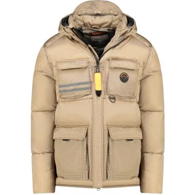 Geographical Norway Dolbary Herr lång varm parkas för män höst vinter – vattentät vattentät kappa – utomhusjacka med huva med huva – vindjacka – herr (beige L), Beige färg, L Geographical Norway Dolbary Herr lång varm parkas för män höst vinter – vattentät vattentät kappa – utomhusjacka med huva med huva – vindjacka – herr (beige L), Beige färg, L