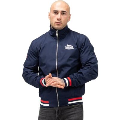 Lonsdale Jacka för män Slim Fit NEWDIGATE, Marinblå/Vit/Röd, L Lonsdale Jacka för män Slim Fit NEWDIGATE, Marinblå/Vit/Röd, L