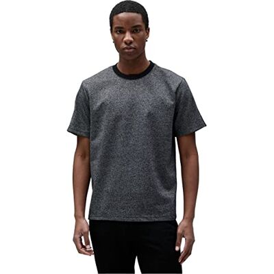 Koton Män Basic Mealy T-Shirt Crew Neck Strip Detaljerad Kortärmad, Grå melerad (gram), M Koton Män Basic Mealy T-Shirt Crew Neck Strip Detaljerad Kortärmad, Grå melerad (gram), M