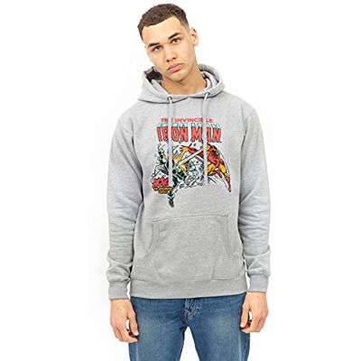 Marvel Iron Man Blast T-shirt för män, grå Märgel, L Marvel Iron Man Blast T-shirt för män, grå Märgel, L