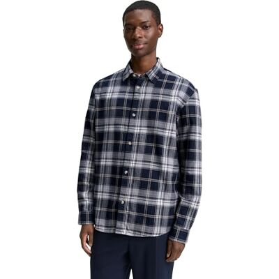 TOM TAILOR Denim herrskjorta, 38431 – Marin Check, XS TOM TAILOR Denim herrskjorta, 38431 – Marin Check, XS
