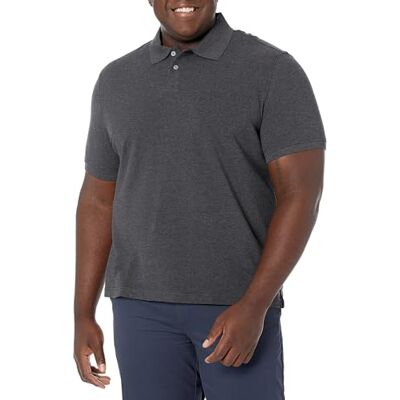Amazon Essentials Men's Pikétröja i smal passform i bomull, Kolsvart ljung, M Amazon Essentials Men's Pikétröja i smal passform i bomull, Kolsvart ljung, M