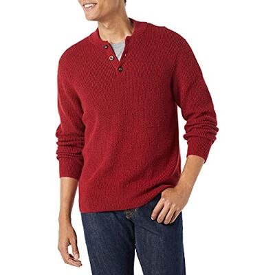 Amazon Essentials långärmad mjuk beröring Henley-tröja, röd, X-Large Amazon Essentials långärmad mjuk beröring Henley-tröja, röd, X-Large