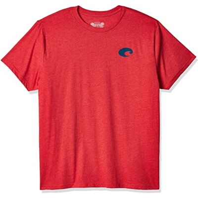 Costa Del Mar Art-sköld t-shirt för män, Röd ljung, XXL Costa Del Mar Art-sköld t-shirt för män, Röd ljung, XXL