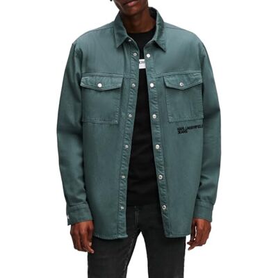 KARL LAGERFELD JEANS , Herr, Denim Overshirt, Relaxed Fit, Grå, L KARL LAGERFELD JEANS , Herr, Denim Overshirt, Relaxed Fit, Grå, L