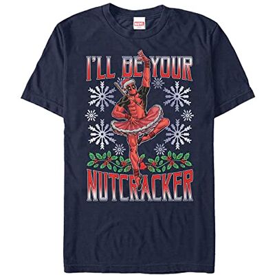 Marvel Unisex Deadpool Deadpool Nutcracker Organic kortärmad T-shirt, Marinblå, S Marvel Unisex Deadpool Deadpool Nutcracker Organic kortärmad T-shirt, Marinblå, S