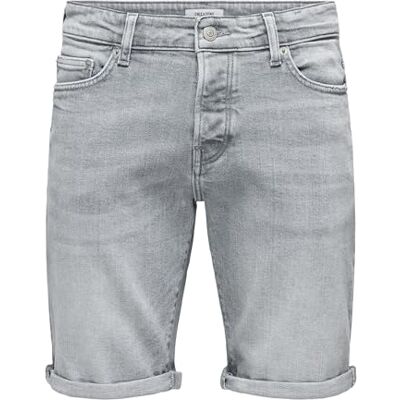 Only & Sons ONSPLY MGD 8774 shorts TAI DNM NOOS, Medium grå denim, S Only & Sons ONSPLY MGD 8774 shorts TAI DNM NOOS, Medium grå denim, S
