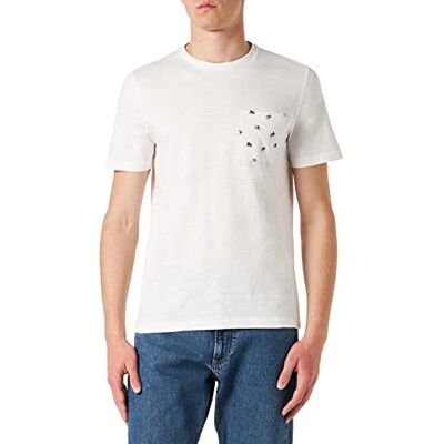 s.Oliver Kortärmad T-shirt för män, Vit 01a1, XL s.Oliver Kortärmad T-shirt för män, Vit 01a1, XL