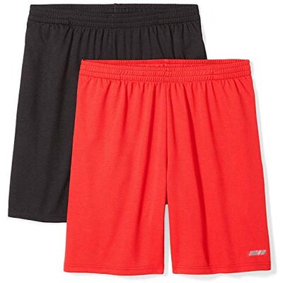 Amazon Essentials Men's Performance Tech shorts med lös passform (finns i Big & Tall), Pack of 2, Röd/Svart, XL Amazon Essentials Men's Performance Tech shorts med lös passform (finns i Big & Tall), Pack of 2, Röd/Svart, XL
