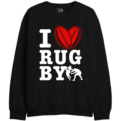 REPUBLIC OF CALIFORNIA "I Love Rugby" UXREPCZSW027 sweatshirt herr, svart, storlek L, svart, XS REPUBLIC OF CALIFORNIA "I Love Rugby" UXREPCZSW027 sweatshirt herr, svart, storlek L, svart, XS