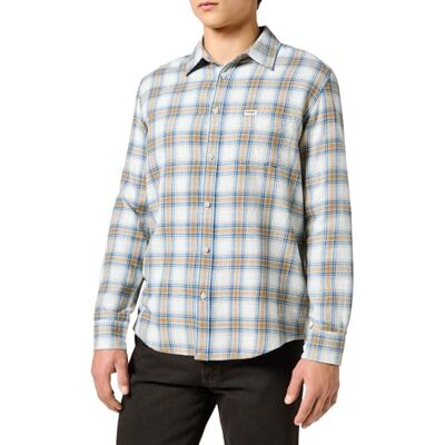 Wrangler 1 styck indigo skjorta för män, Vit, M Wrangler 1 styck indigo skjorta för män, Vit, M
