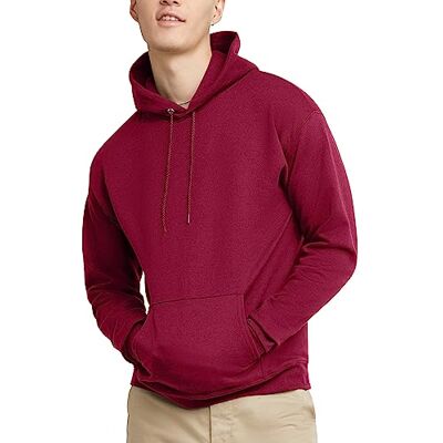 Hanes EcoSmart huvtröja för män, medelvikt fleece, pullover med huva, Kardinal, XXL Hanes EcoSmart huvtröja för män, medelvikt fleece, pullover med huva, Kardinal, XXL