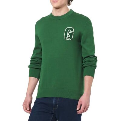 GANT SMALL Graphic Badge C-Neck, Skogsgrön, L GANT SMALL Graphic Badge C-Neck, Skogsgrön, L
