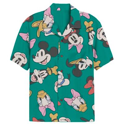 Disney mäns Musse och vänner Button Down-skjorta, Flerfärgad, S Disney mäns Musse och vänner Button Down-skjorta, Flerfärgad, S