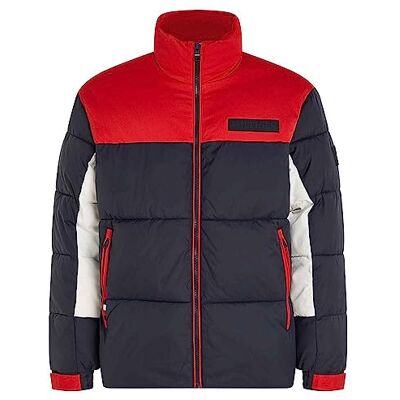 Tommy Hilfiger herr New York pufferjacka vävd, Rwb färgblock, XXL Tommy Hilfiger herr New York pufferjacka vävd, Rwb färgblock, XXL