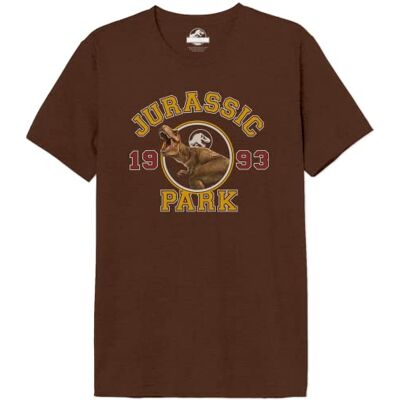 Jurassic Park T-shirt herr, Melange brun, M Jurassic Park T-shirt herr, Melange brun, M