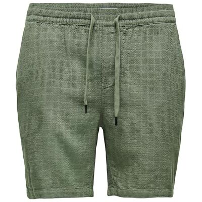 Only & Sons ONSTEL Linen Latham 0257 shorts, Dammig oliv, XL Only & Sons ONSTEL Linen Latham 0257 shorts, Dammig oliv, XL