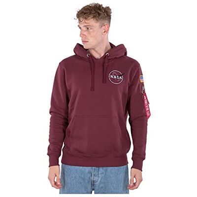 Alpha Industries Space Shuttle Hoody Huvtröja Huvtröja för män Burgundy Alpha Industries Space Shuttle Hoody Huvtröja Huvtröja för män Burgundy