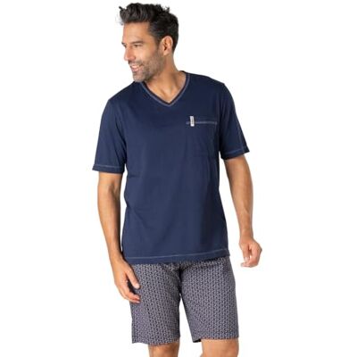 EMINENCE Kort pyjamas för män i ekologisk bomull 100% ekologisk bomull tröja kortärmad T-shirt med V-ringning + shorts med 2 fickor Oeko-TEX® Standard 100 etikett och GOTS-certifierad EMINENCE Kort pyjamas för män i ekologisk bomull 100% ekologisk bomull tröja kortärmad T-shirt med V-ringning + shorts med 2 fickor Oeko-TEX® Standard 100 etikett och GOTS-certifierad