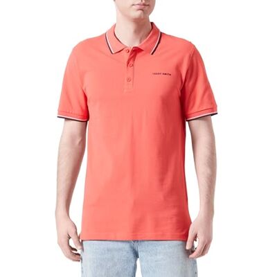 Teddy Smith PASIAN polo 2 MC, Korallröd, XL Teddy Smith PASIAN polo 2 MC, Korallröd, XL
