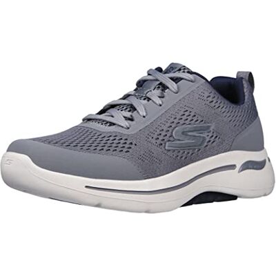 Skechers herr Gowalk Arch Fit-Athletic träningssko med luftkyld skumsneaker, Grå/marinblå, 8 X-Wide Skechers herr Gowalk Arch Fit-Athletic träningssko med luftkyld skumsneaker, Grå/marinblå, 8 X-Wide