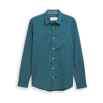 TOM TAILOR herrskjorta, 38971 – grön minispikdesign, XL TOM TAILOR herrskjorta, 38971 – grön minispikdesign, XL
