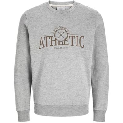 JJ REBEL JREBANDREW Sweat Crew Neck, Ljusgrå melange, S JJ REBEL JREBANDREW Sweat Crew Neck, Ljusgrå melange, S