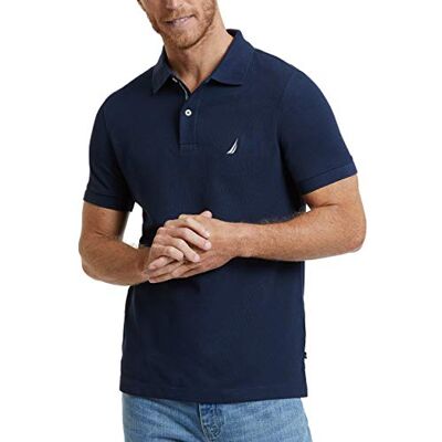 Nautica Herr Slim Fit kortärmad enfärgad poloskjorta Nautica Herr Slim Fit kortärmad enfärgad poloskjorta