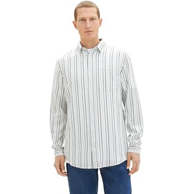 TOM TAILOR Herrskjorta, 33892 – off white colorful stripe, L TOM TAILOR Herrskjorta, 33892 – off white colorful stripe, L