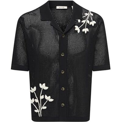 Only & Sons Onstegan Life Reg Crop Ss Shirt stickad, svart, XXL Only & Sons Onstegan Life Reg Crop Ss Shirt stickad, svart, XXL