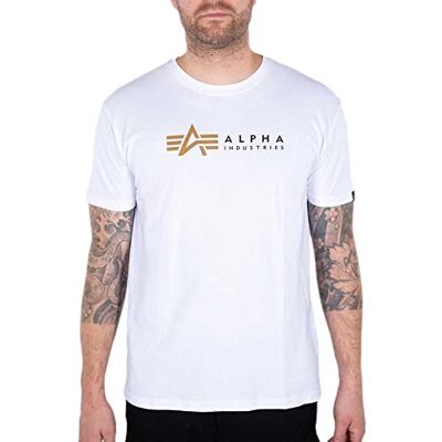 Alpha Industries Alpha Label T-Shirt För Herrar White Alpha Industries Alpha Label T-Shirt För Herrar White