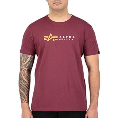 Alpha Industries Alpha Label T-shirt för män Burgundy Alpha Industries Alpha Label T-shirt för män Burgundy