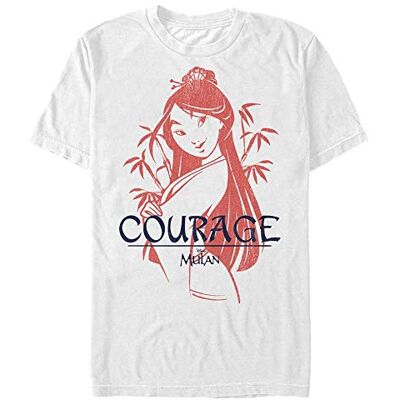 Disney Unisex Mulan Warrior Organic kortärmad T-shirt, Vit, XXL Disney Unisex Mulan Warrior Organic kortärmad T-shirt, Vit, XXL