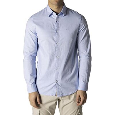 Giorgio Armani Långärmad skjorta herr skjorta 8nzcgb z8anz, Himmelsk, S-4XL Giorgio Armani Långärmad skjorta herr skjorta 8nzcgb z8anz, Himmelsk, S-4XL
